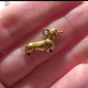 Antique Gold DACHSHUND Charm for DIY Jewelry